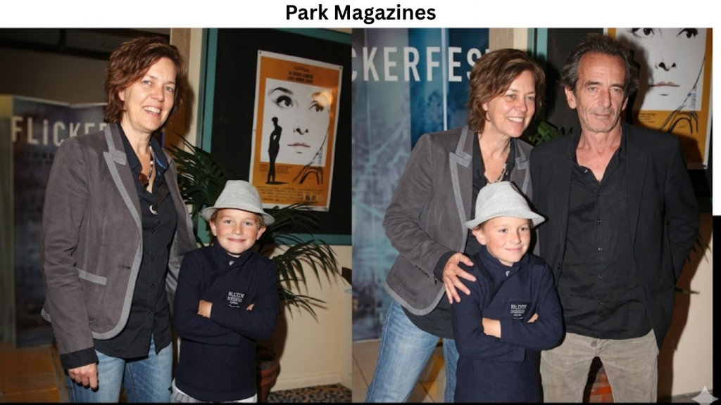 Italian-Australian actress Greta Scacchi with partner Carlo Mantegazza and Matteo Mantegazza