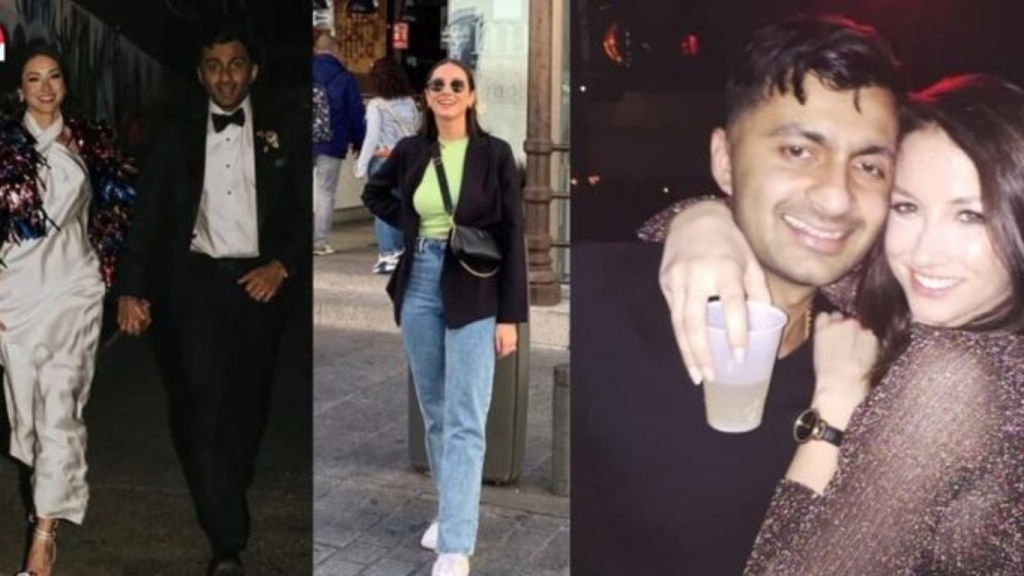 Nimesh Patel wife Amy Patel at an event