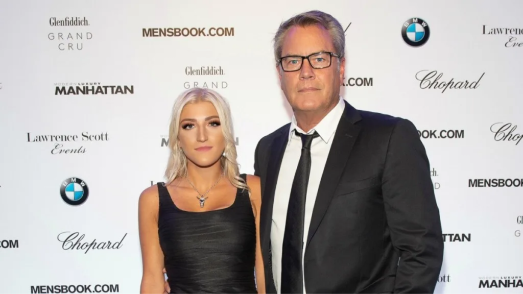 Architect Peter Halsey Cook with his current wife, real estate agent Alba Jancou