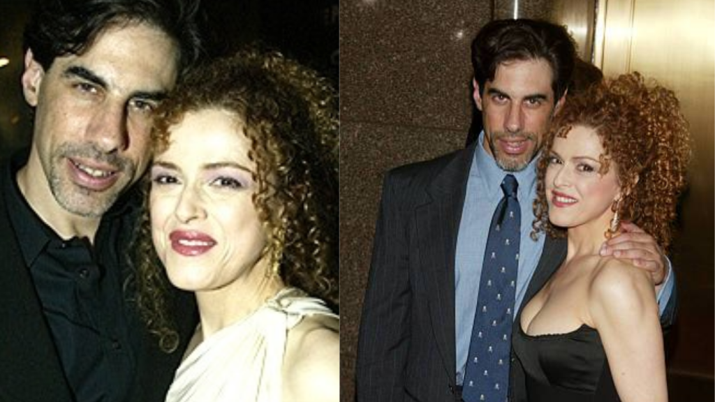 A rare and heartwarming photo of Michael Wittenberg and his wife, actress Bernadette Peters, smiling together.