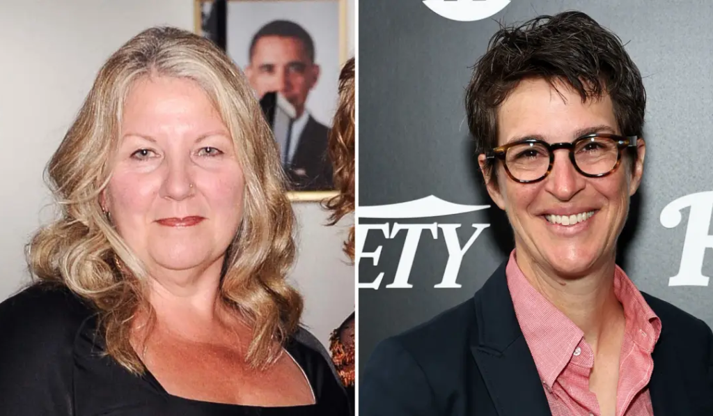 Susan Mikula and partner Rachel Maddow at an art event, highlighting their 25-year partnership.