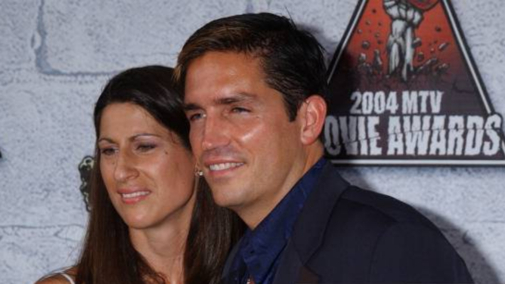 Kerri Browitt Caviezel and her husband Jim Caviezel at a public event.