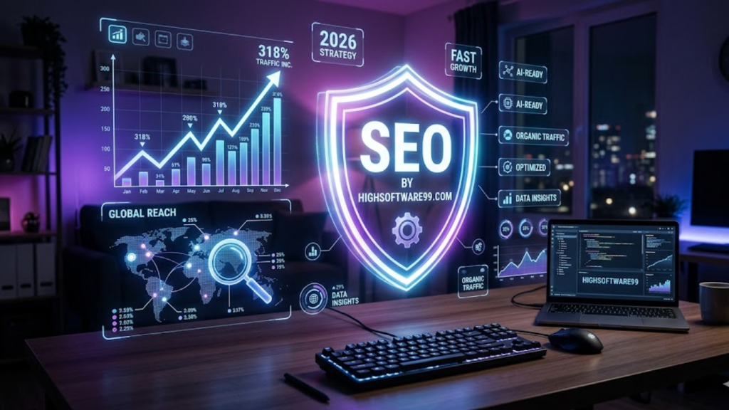 An infographic comparing Traditional SEO with the SEO by Highsoftware99.com accelerated strategy for 2026.